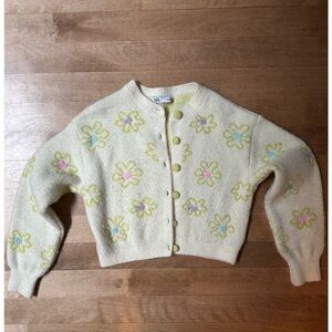 Floral Cream Cardigan Sweater